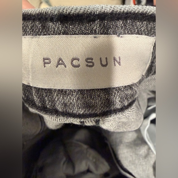 PacSun Distressed Black Slim Boot Jeans Size 29 High Rise Raw Hem - Picture 8 of 9